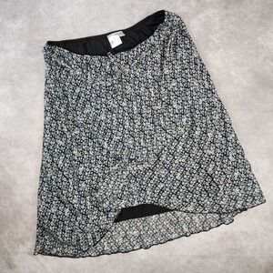 Blu Motion ASOS Womens Blue Floral Ditsy Midi Skirt Elastic Waist Size M